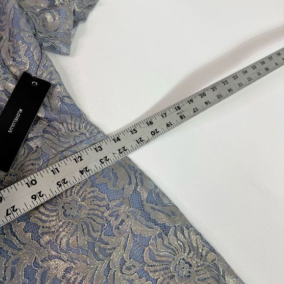 Lulu's Blue and Gold Mini Dress - Picture 6 of 12